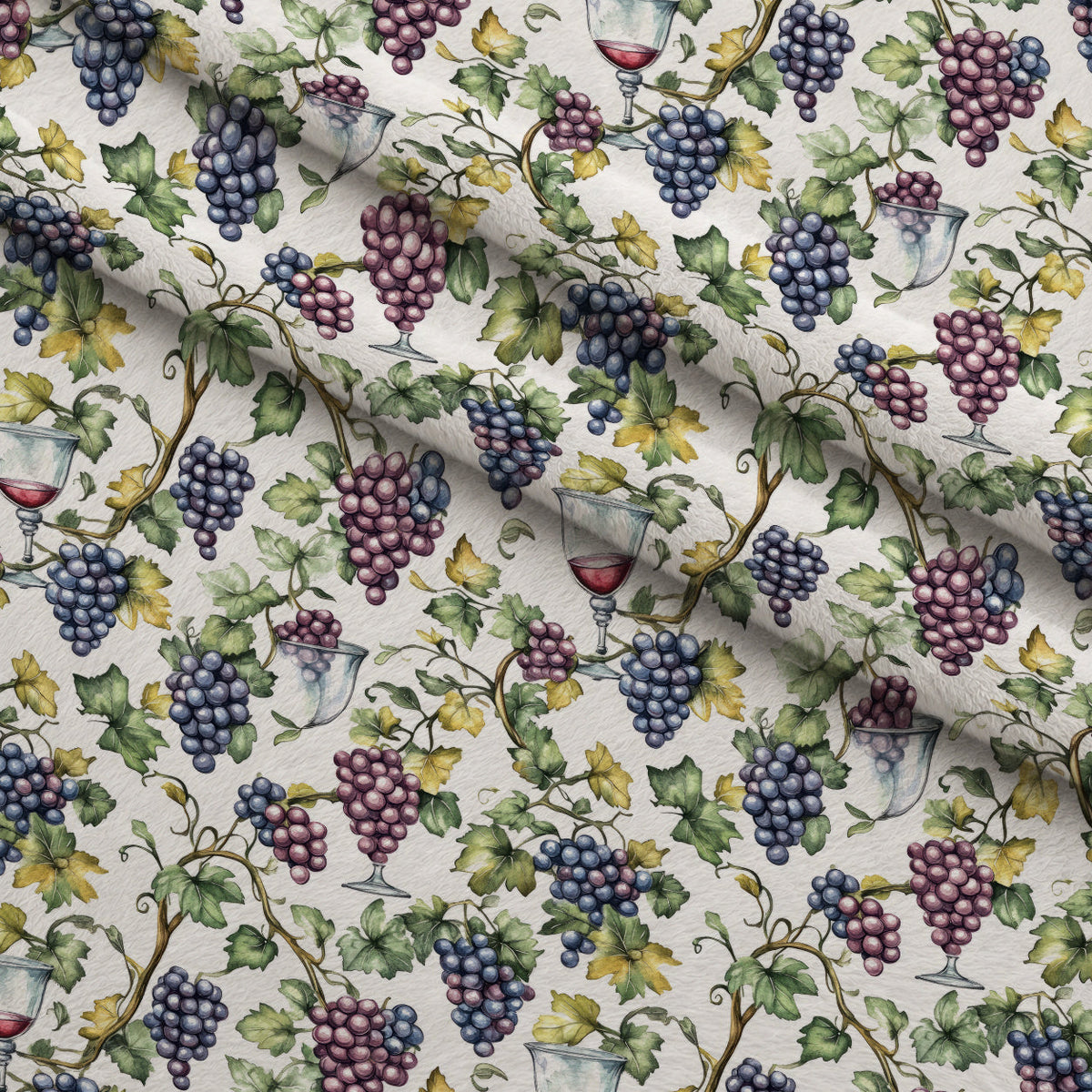 Grapes and Goblets Pattern 21 Minky Fabric