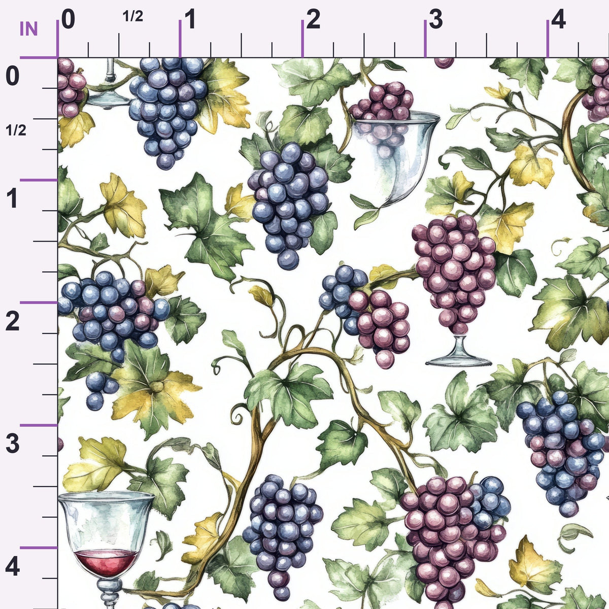 Grapes and Goblets Pattern 21 Minky Fabric