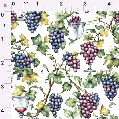 Grapes and Goblets Pattern 21 Minky Fabric