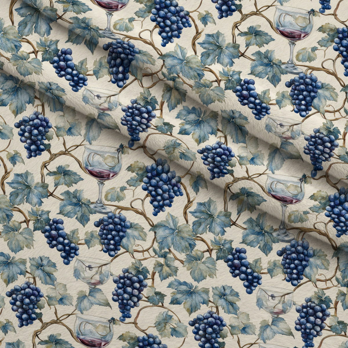 Grapes and Goblets Pattern 22 Minky Fabric