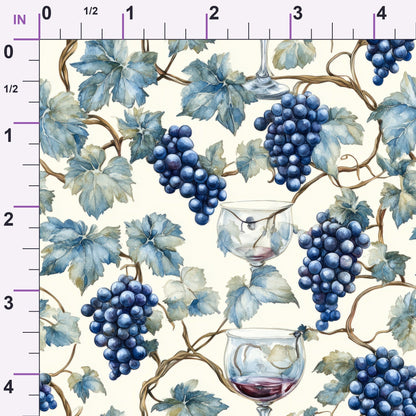 Grapes and Goblets Pattern 22 Minky Fabric