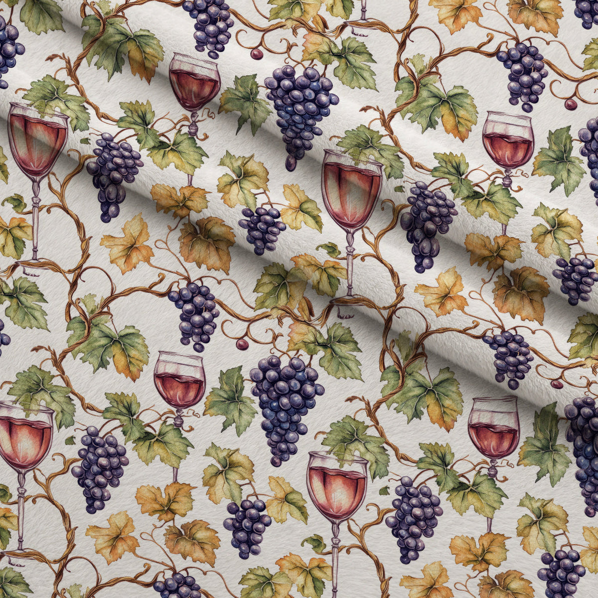 Grapes and Goblets Pattern 23 Minky Fabric
