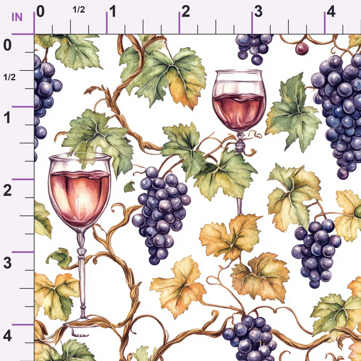 Grapes and Goblets Pattern 23 Minky Fabric