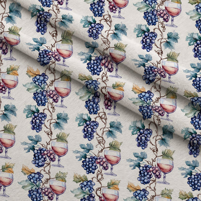 Grapes and Goblets Pattern 24 Minky Fabric