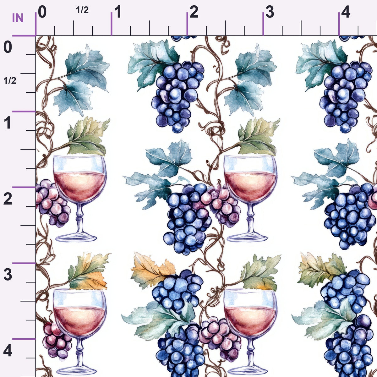 Grapes and Goblets Pattern 24 Minky Fabric
