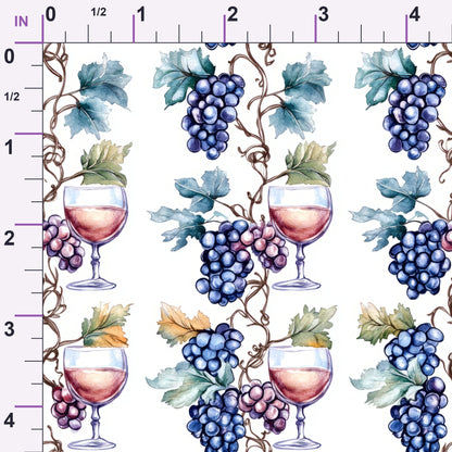 Grapes and Goblets Pattern 24 Minky Fabric