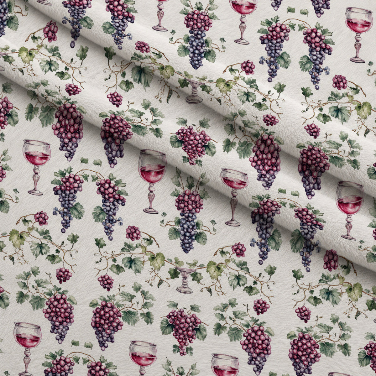 Grapes and Goblets Pattern 25 Minky Fabric