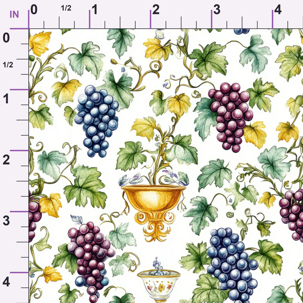 Grapes and Goblets Pattern 26 Minky Fabric