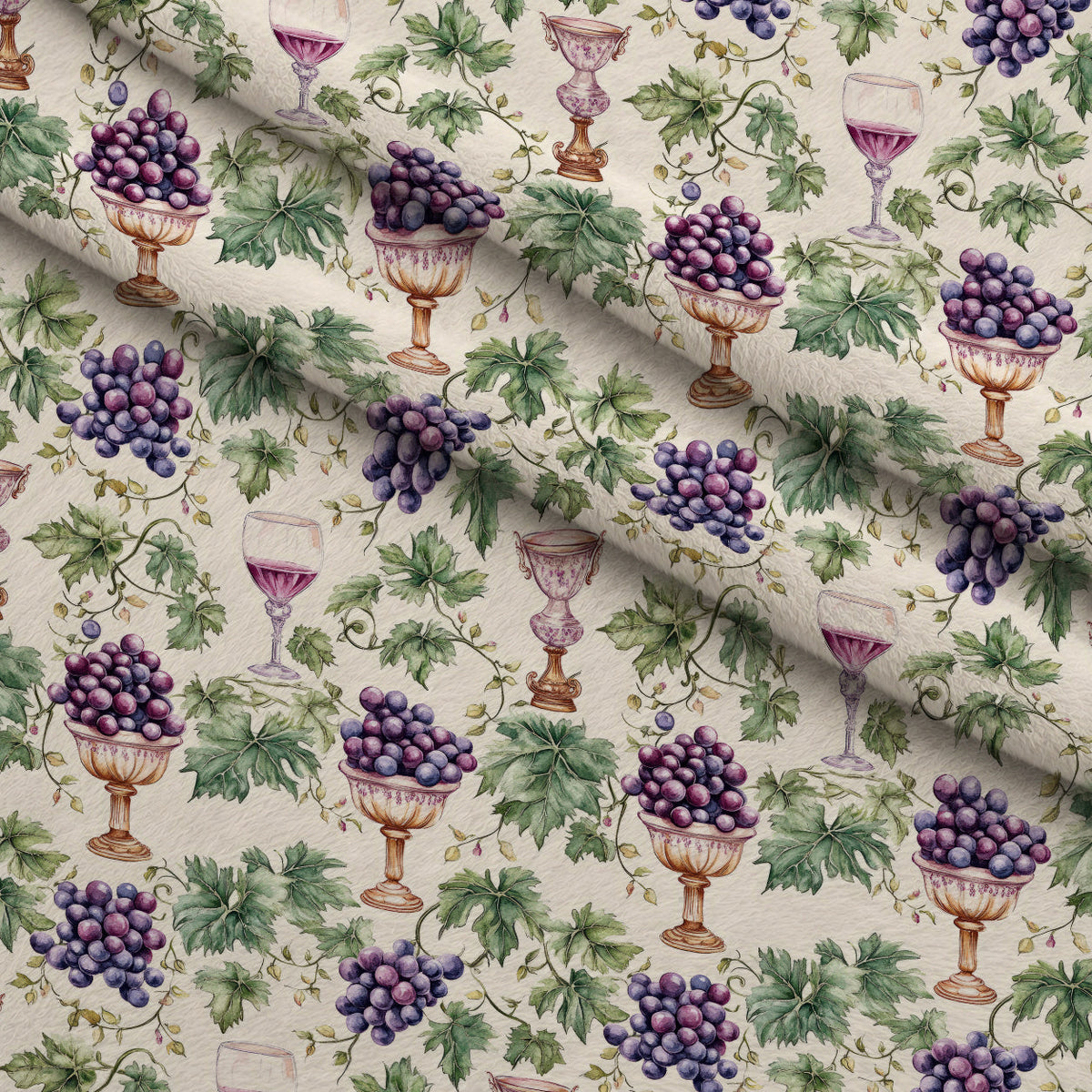 Grapes and Goblets Pattern 27 Minky Fabric