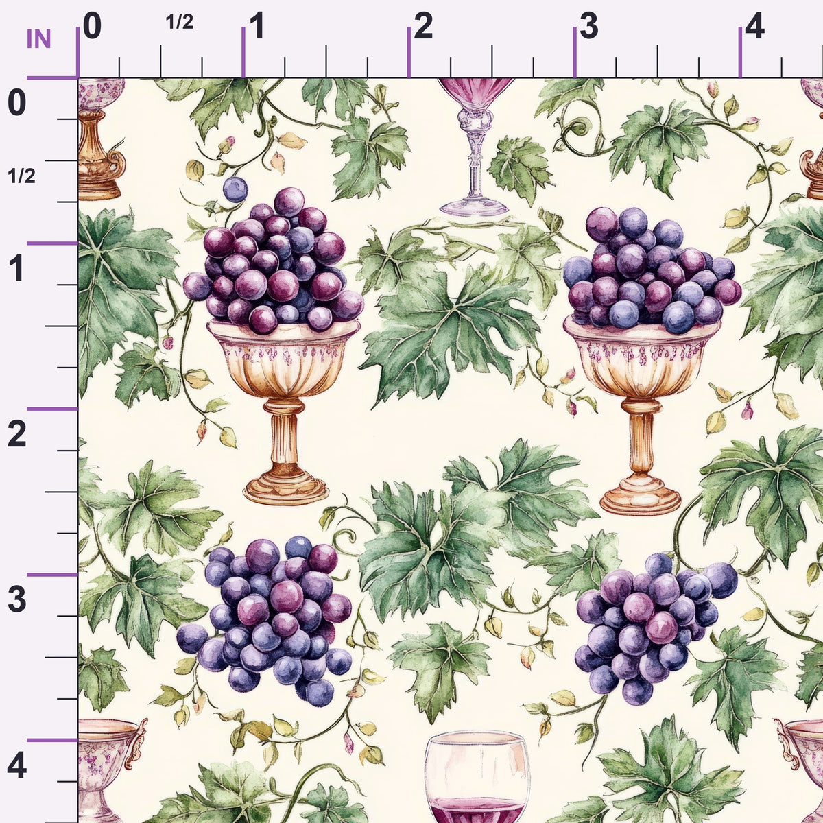 Grapes and Goblets Pattern 27 Minky Fabric