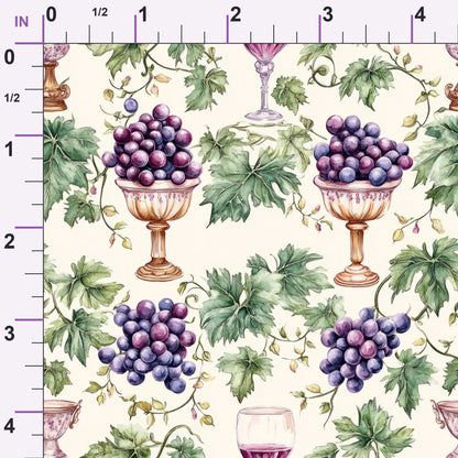 Grapes and Goblets Pattern 27 Minky Fabric