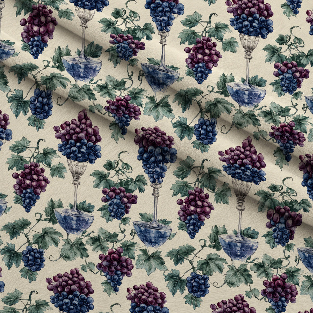 Grapes and Goblets Pattern 28 Minky Fabric