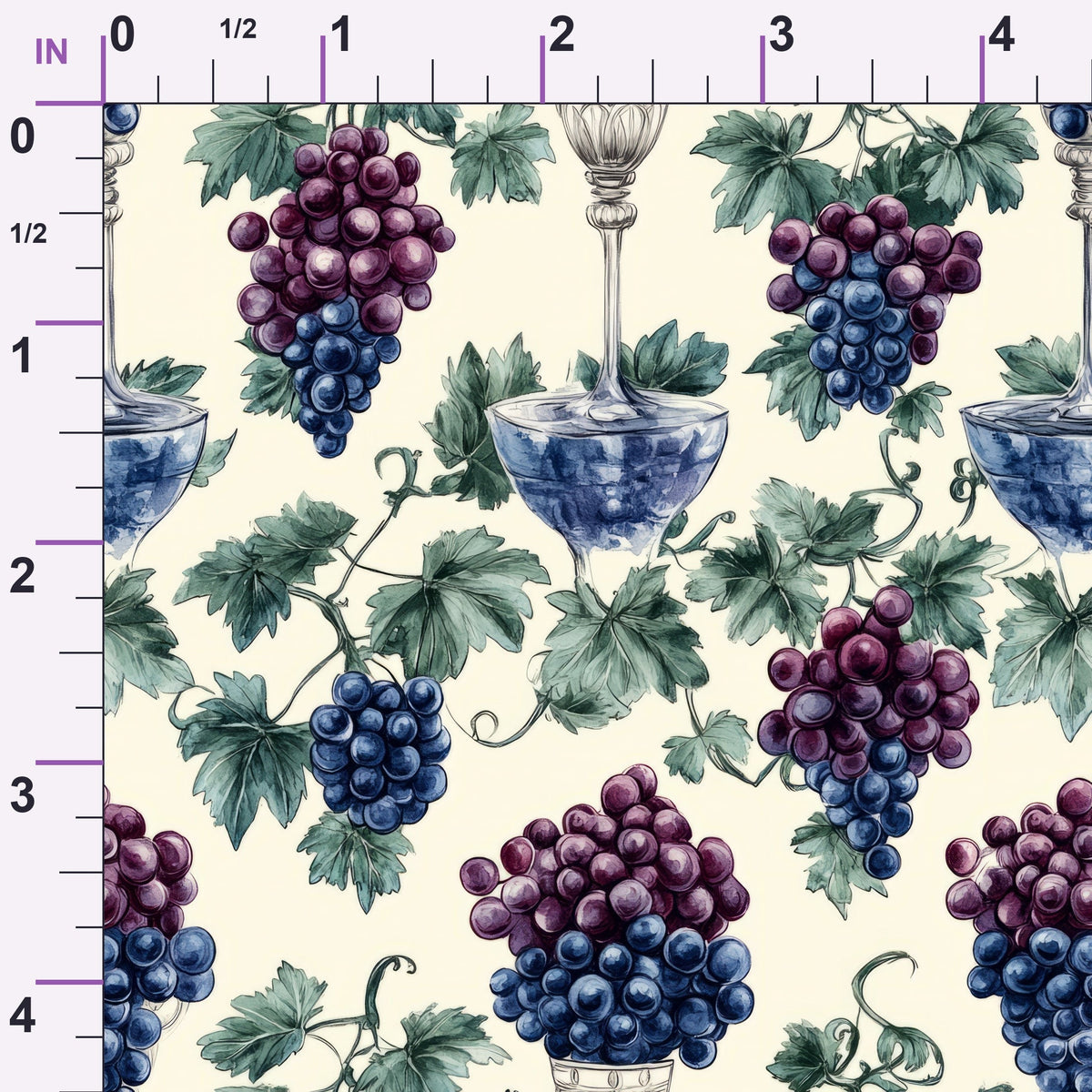 Grapes and Goblets Pattern 28 Minky Fabric