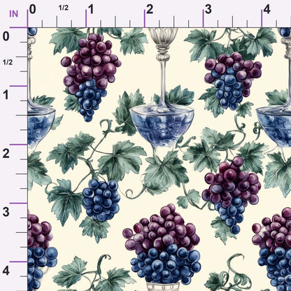 Grapes and Goblets Pattern 28 Minky Fabric