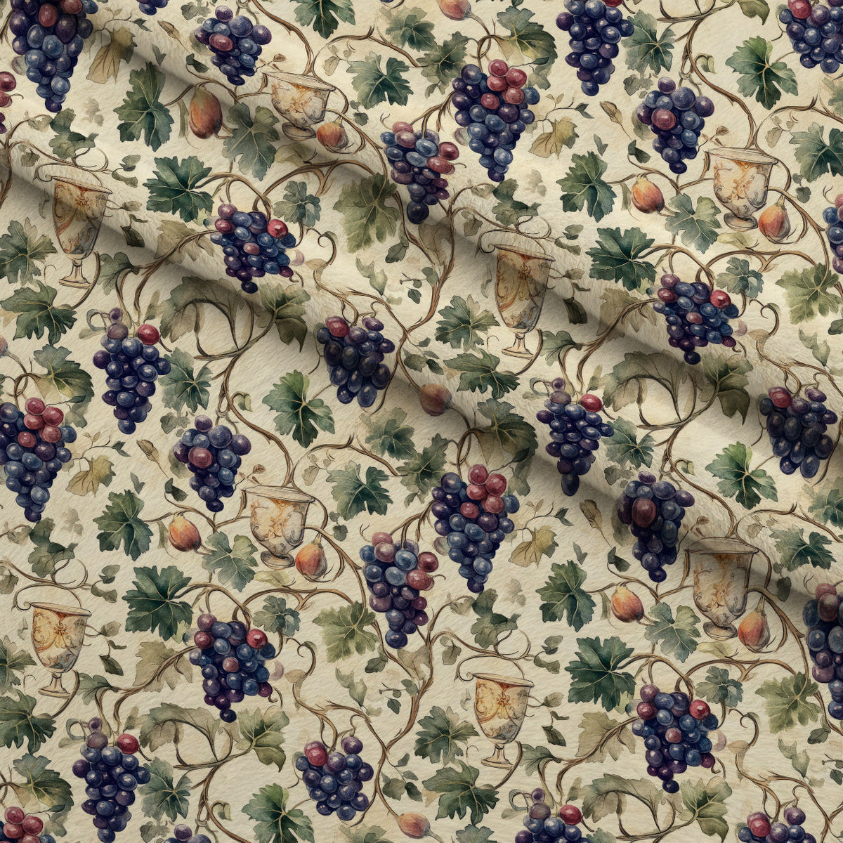 Grapes and Goblets Pattern 3 Minky Fabric