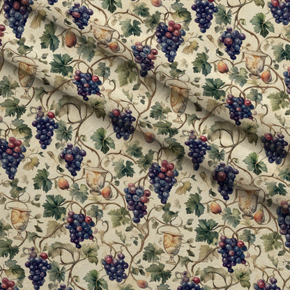 Grapes and Goblets Pattern 3 Minky Fabric