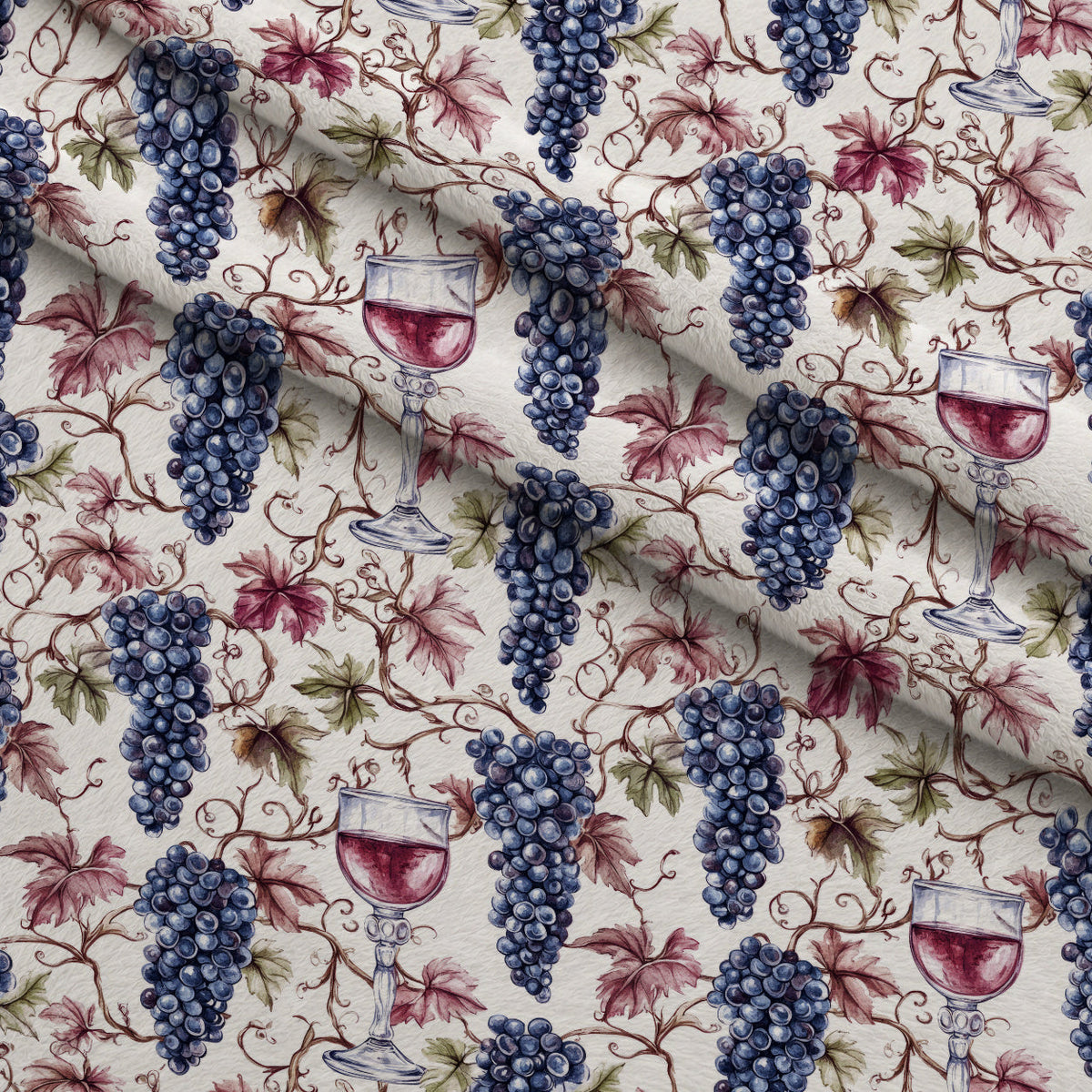 Grapes and Goblets Pattern 4 Minky Fabric