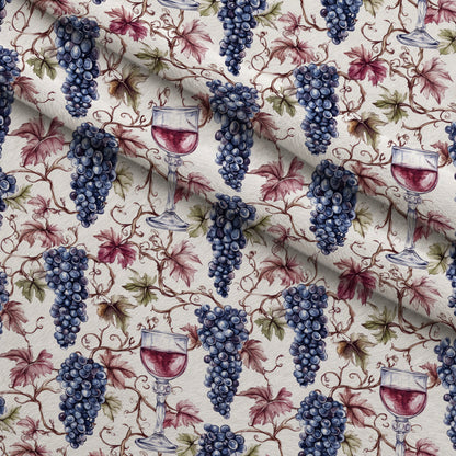 Grapes and Goblets Pattern 4 Minky Fabric