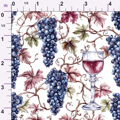 Grapes and Goblets Pattern 4 Minky Fabric