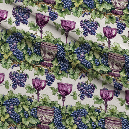 Grapes and Goblets Pattern 5 Minky Fabric