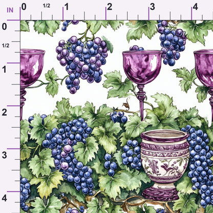 Grapes and Goblets Pattern 5 Minky Fabric