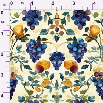Grapes and Goblets Pattern 6 Minky Fabric