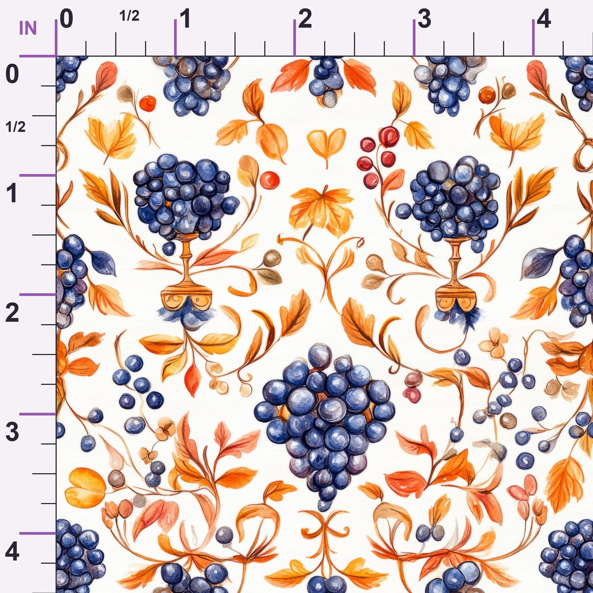 Grapes and Goblets Pattern 7 Minky Fabric