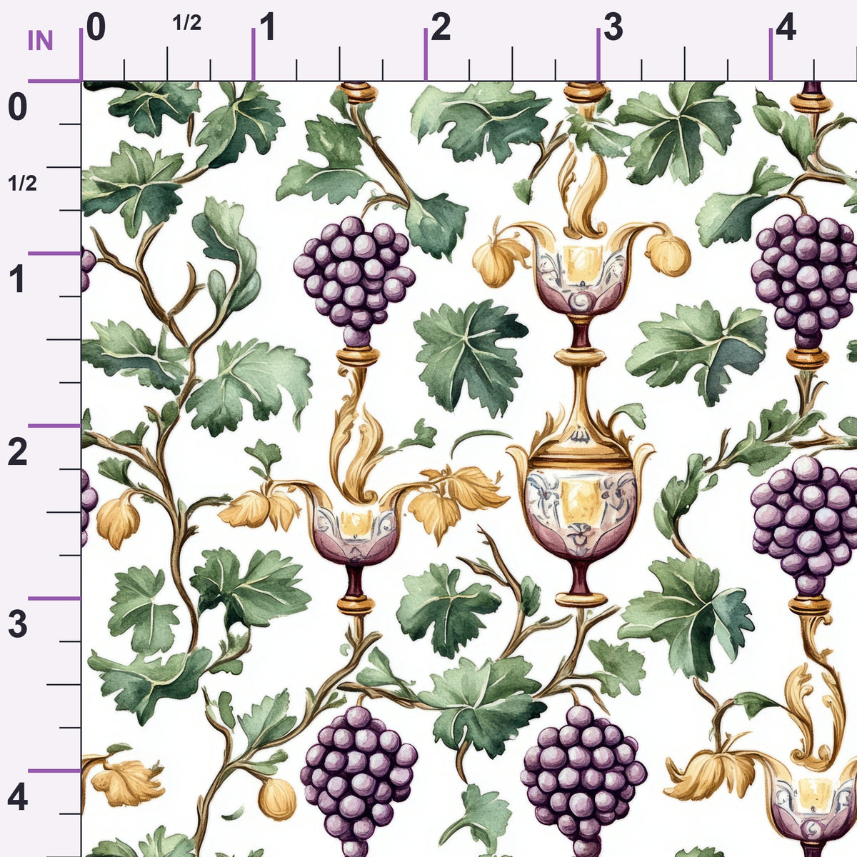 Grapes and Goblets Pattern 8 Minky Fabric