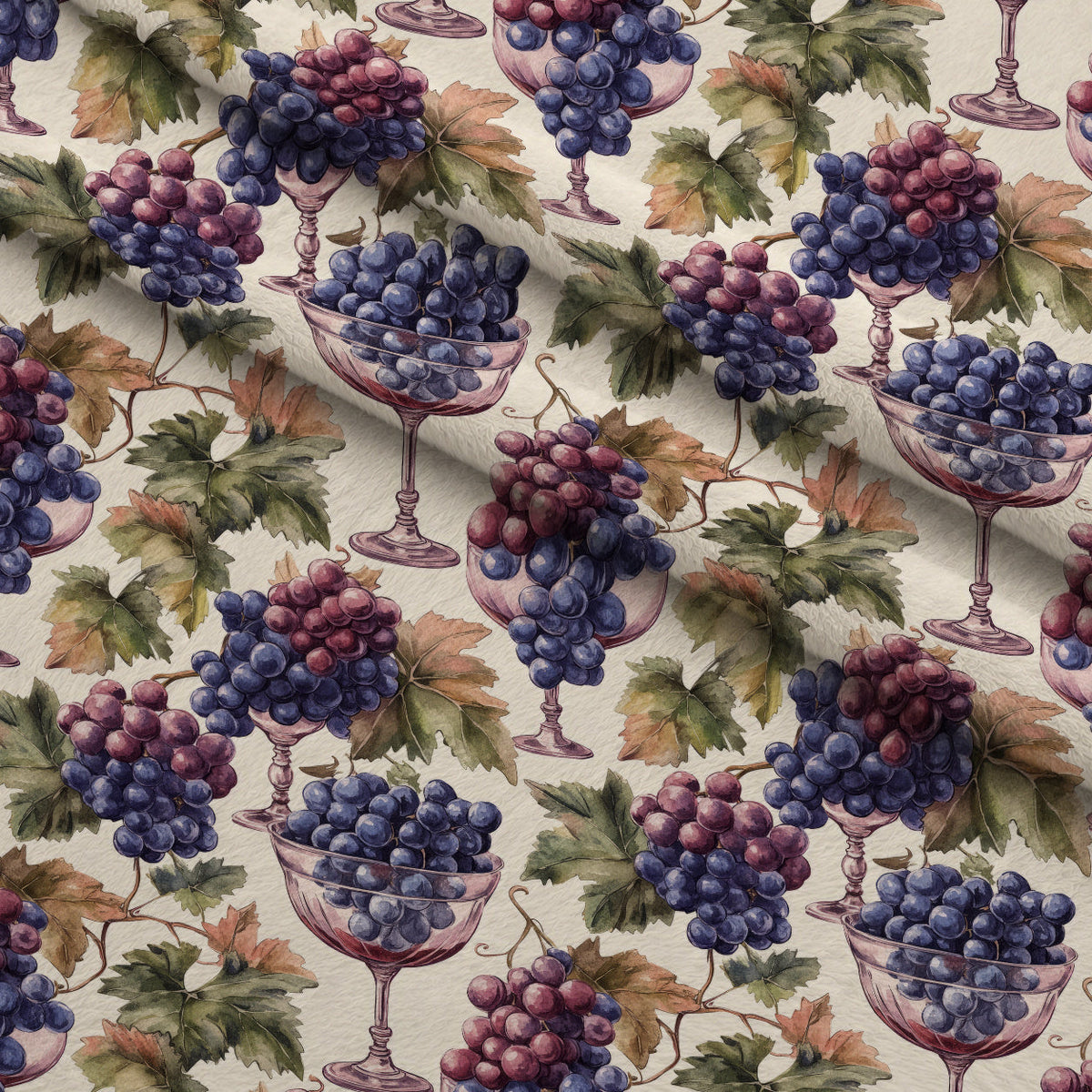 Grapes and Goblets Pattern 9 Minky Fabric