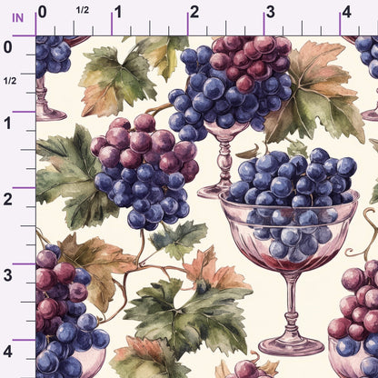 Grapes and Goblets Pattern 9 Minky Fabric