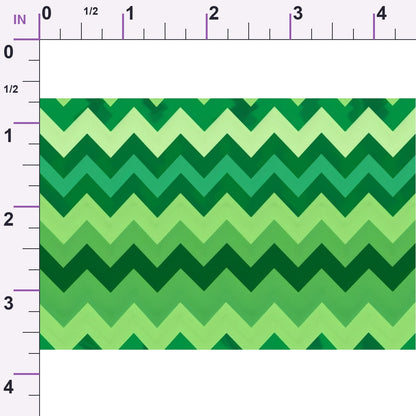 Green Chevron Pattern Minky Fabric