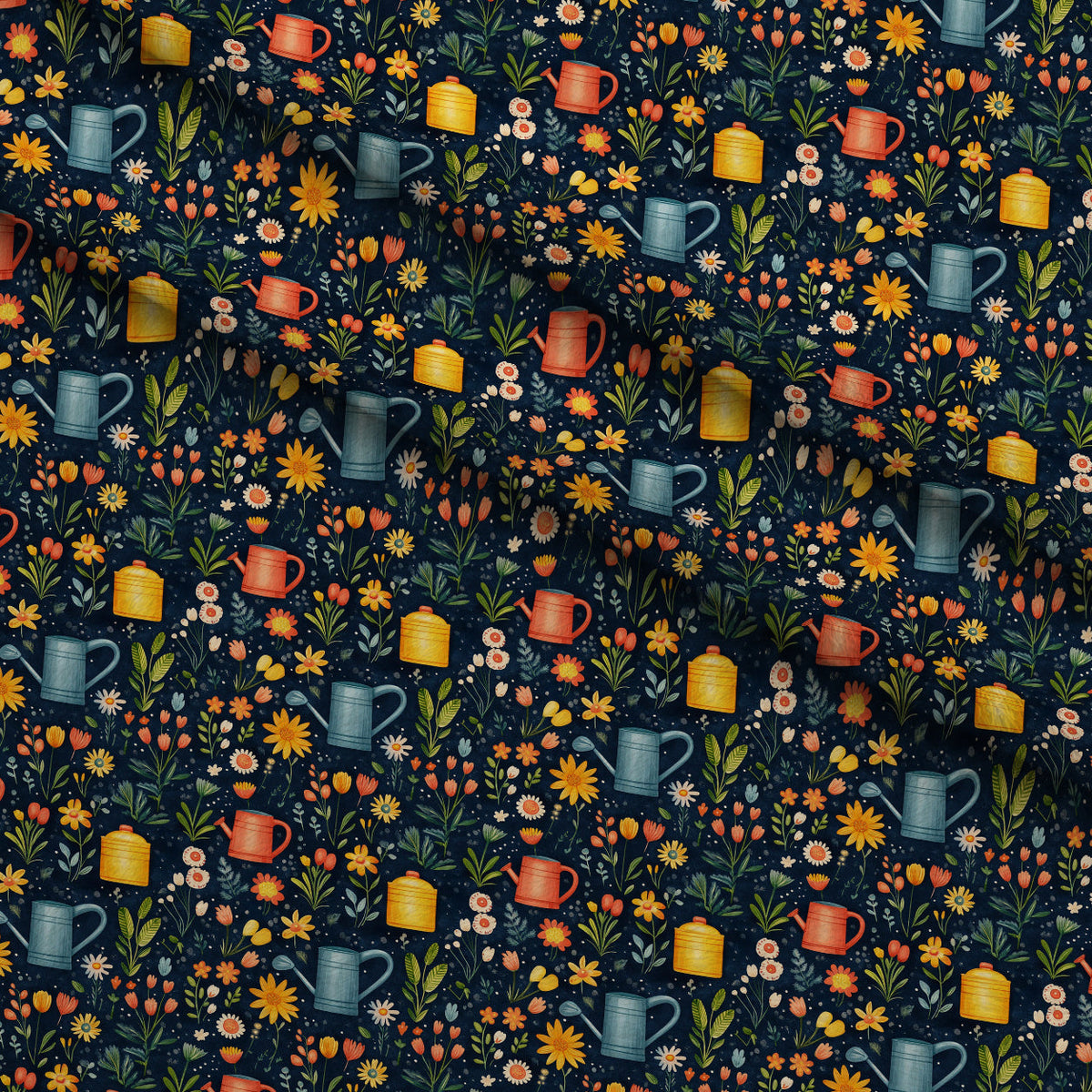 Green Thumb Blooms Pattern 1 Minky Fabric