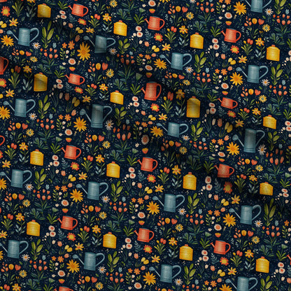 Green Thumb Blooms Pattern 1 Minky Fabric