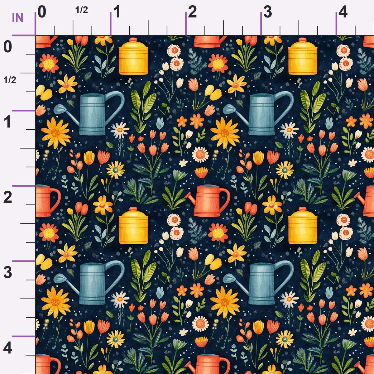 Green Thumb Blooms Pattern 1 Minky Fabric