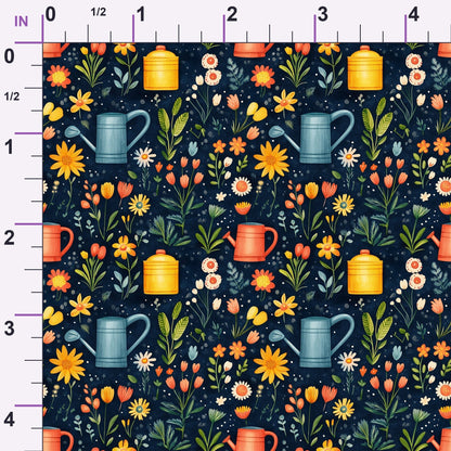 Green Thumb Blooms Pattern 1 Minky Fabric