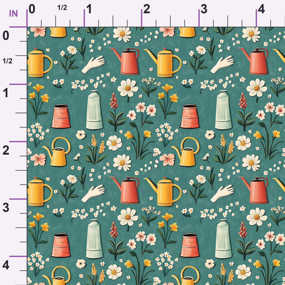 Green Thumb Blooms Pattern 10 Minky Fabric