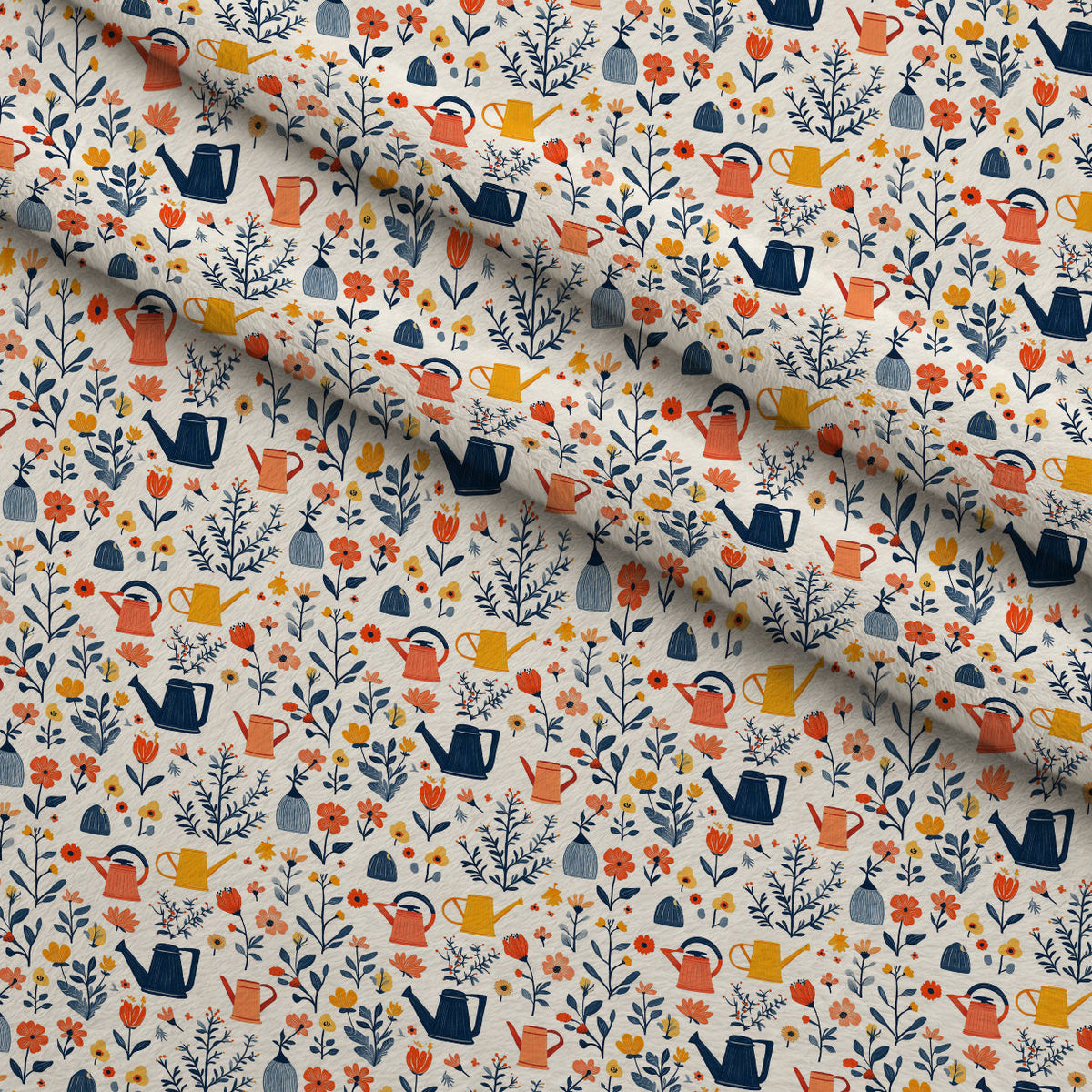 Green Thumb Blooms Pattern 2 Minky Fabric