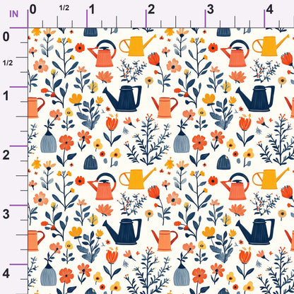 Green Thumb Blooms Pattern 2 Minky Fabric