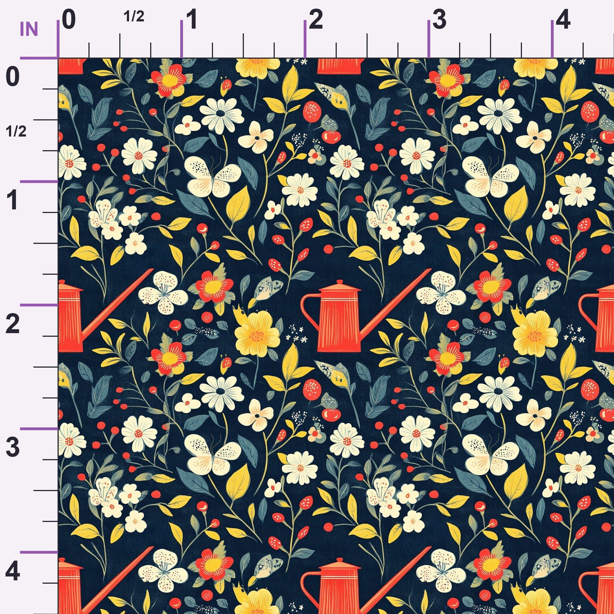 Green Thumb Blooms Pattern 3 Minky Fabric