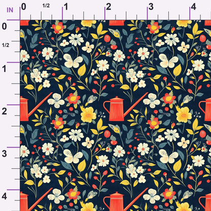Green Thumb Blooms Pattern 3 Minky Fabric