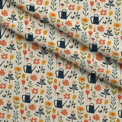 Green Thumb Blooms Pattern 4 Minky Fabric