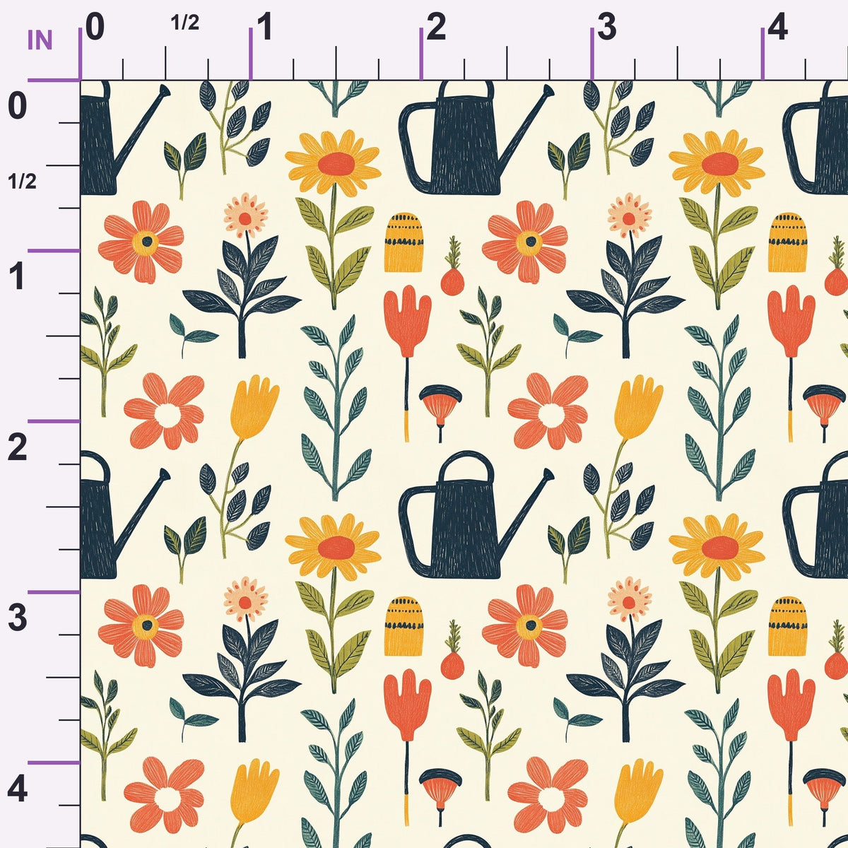 Green Thumb Blooms Pattern 4 Minky Fabric