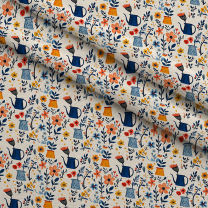 Green Thumb Blooms Pattern 5 Minky Fabric