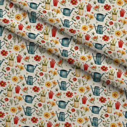 Green Thumb Blooms Pattern 6 Minky Fabric