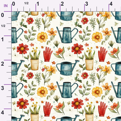 Green Thumb Blooms Pattern 6 Minky Fabric
