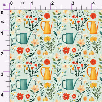 Green Thumb Blooms Pattern 7 Minky Fabric