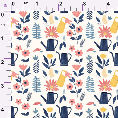 Green Thumb Blooms Pattern 8 Minky Fabric