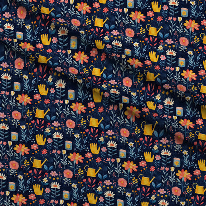Green Thumb Blooms Pattern 9 Minky Fabric