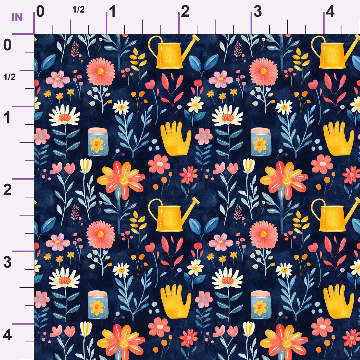 Green Thumb Blooms Pattern 9 Minky Fabric