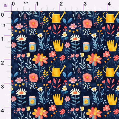 Green Thumb Blooms Pattern 9 Minky Fabric
